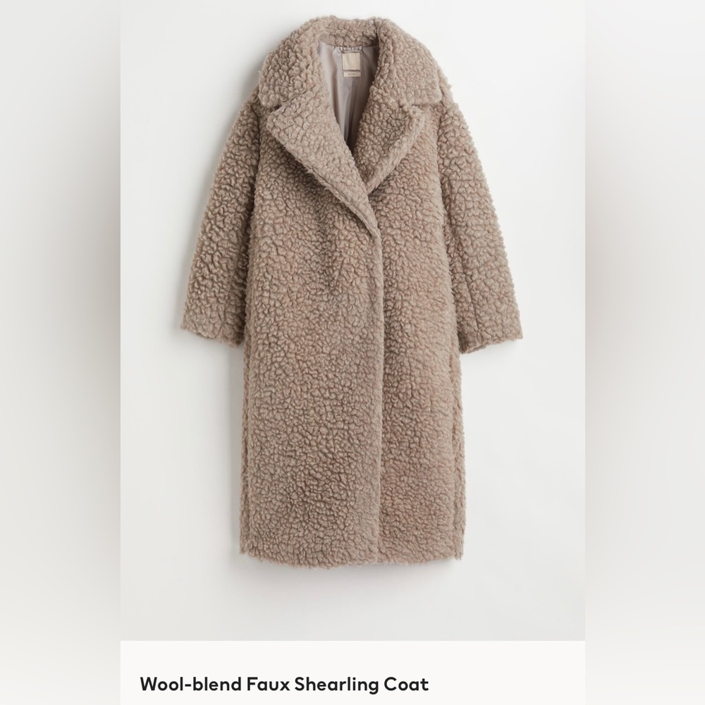 HM faux shearling wool teddy coat